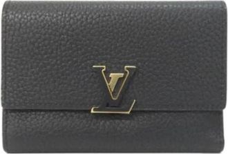 Louis Vuitton Pre-owned Taurillon Portemonnee (bi-fold) - Dames - Vintage Accessoires - Zwart - ONE Size - Leer - Vintage