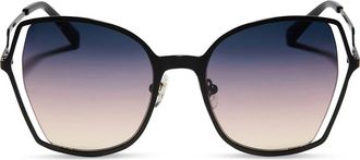 DIFF Eyewear Donna II 55mm Gradient Square Sunglasses in Black/Twilight Gradient at Nordstrom
