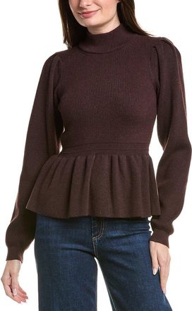 English Factory Peplum Waist Wool-Blend Top