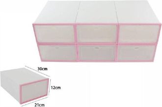 Trade Shop Trade Shop - Organizador Cubos Zapato Rack 6 Compartimentos 6 Pares Caja Zapatilla Rack 70519