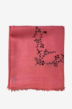 Pink Maharani Bestickter Kaschmirschal Minimal Embroidery JOY