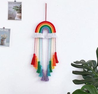 OEM Decoraci&oacute;n De Pared Arco&iacute;ris Para Habitaci&oacute;n Infantil - Tapiz De Macram&eacute; De Algod&oacute;n Con Borlas