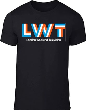 Mohai Mens London Weekend Television T-Shirt TV LWT Retro BBC Vintage Regional Black XL