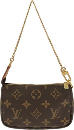 Louis Vuitton Marron Coated Canvas Pochette Pouch (Pre-Owned)