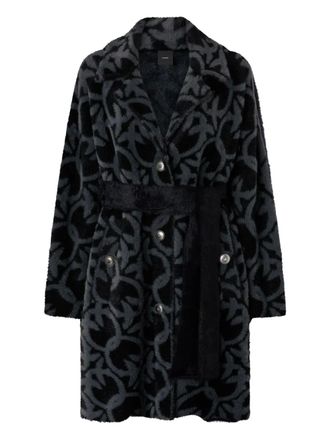 Pinko pattern belted coat - women - Polyamide - M - Black