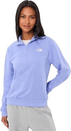The North Face Evolution Embroidered 1/4 Zip Womens Sweatshirt Periwinkle Glow : 2XL, Cotton/Polyester