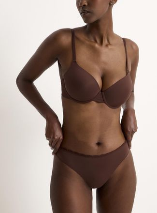 Miiyu Womens Lace trim microfibre thong Recycled nylon