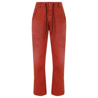 Diesel Boot-cut Jeans, male, Red, Size: W38 Red long pants, high waist, comfortable