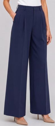 Liverpool High Waist Pleated Wide Leg Ankle Pants in Cadet Blue at Nordstrom, Size 10