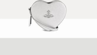 Vivienne Westwood Louise Heart Crossbody Pu Grain Silver One Size Women