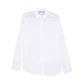 Paul Smith Casual Shirts, male, White, Size: XL Linen Shirt