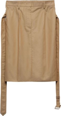 Prada Cotton Twill Midi Skirt - Womens - Cotton