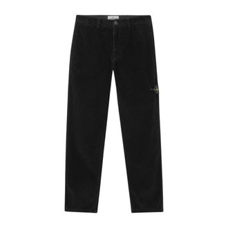 Stone Island Broeken, Heren, Zwart, W32, Katoen, Cotton Corduroy 800 Broek