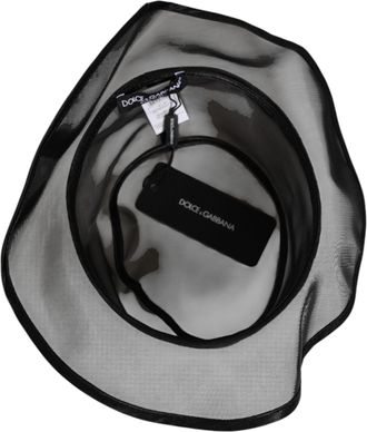 Dolce & Gabbana Mens Silk Mesh Bucket Hat Black