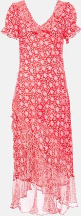 Rixo Clementina floral crepe midi dress