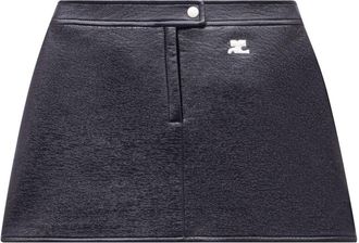 Courrèges Reedition vinyl skirt - women - Polyurethane/Spandex/Elastane/Cotton - 44 - Blue