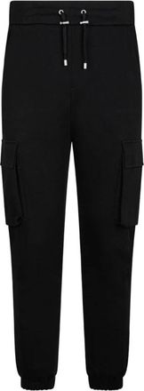 Balmain Zwarte Cargo Joggers met Logo Print - Heren - Sweatpants - Zwart - S - Broeken