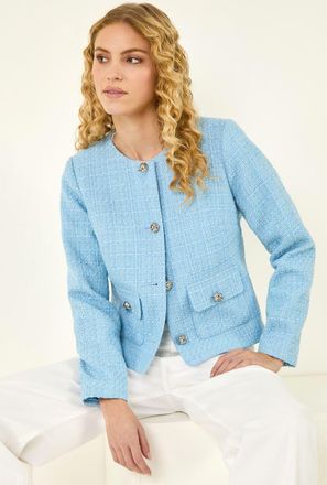Roman Collarless Boucle Jacket