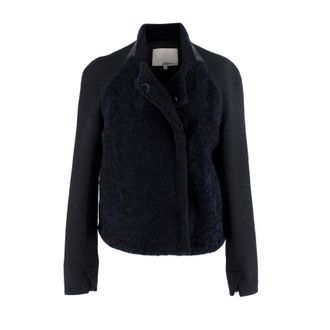 3.1 Phillip Lim 3.1 Phillip Lim Black & Midnight Blue Shearling Wool Jacket Size XS