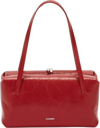 Jil Sander Kersen Goji Kussen Handtas - Dames - Schoudertassen - Rood - ONE Size - Leer - Tassen