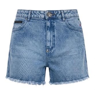 Philipp Plein Hot Pants Basic - Dames - Denim shorts - Groen - W29 - Katoen - Korte Broeken