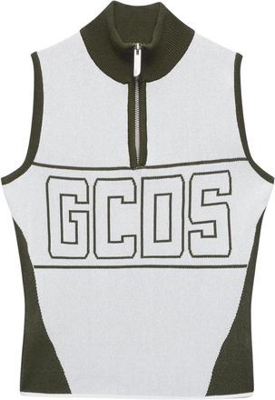 GCDS Band-logo Half-zip Top - Dames - Tops zonder mouwen - Veelkleurig - S - Tops