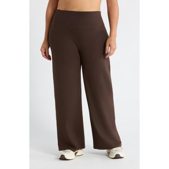 Zella Zen High Waist Straight Leg Pants in Brown Mole at Nordstrom, Size 2X