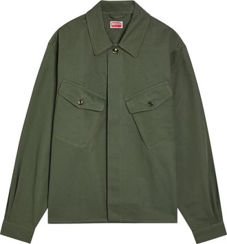 Kenzo Cotton-twill Overshirt - Khaki - XL