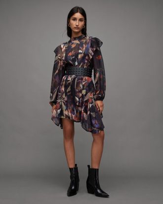 AllSaints Fleur Long Sleeve Tippi Floral Mini Dress