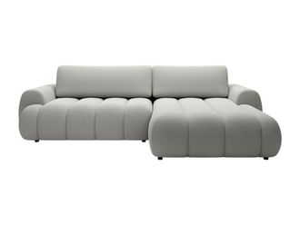 VENTE-UNIQUE.COM Sof&aacute; rinconera poli&eacute;ster 4 plazas gris claro 272x168cm