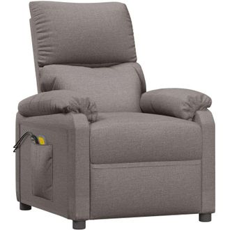 vidaXL Sill&oacute;n De Masaje El&eacute;ctrico Tela Gris Taup&eacute; Vidaxl
