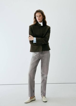 Mango Jeans high waist grigio denim - Donna - 36 - MANGO