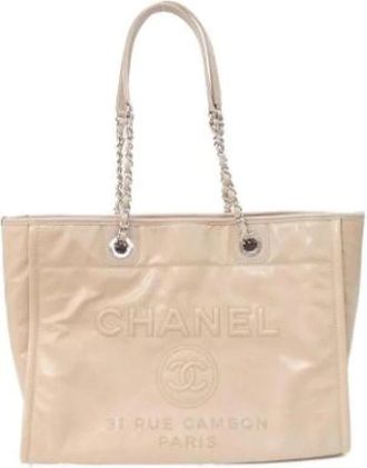 Chanel Pre-owned Vintage Tote Bag - Dames - Vintage Shopper - Roze - ONE Size - Leer - Vintage