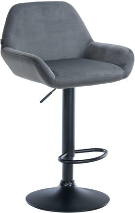 Clp Taburete de bar regulable y giratorio en Terciopelo Gris oscuro