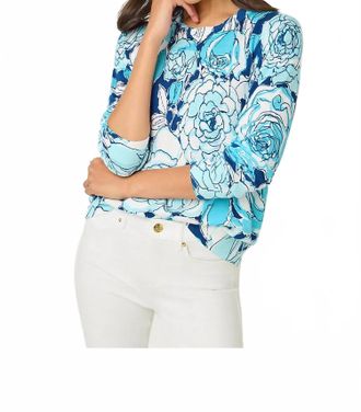 Lilly Pulitzer Tensley Crewneck Sweater In Capri Blue Rosanna