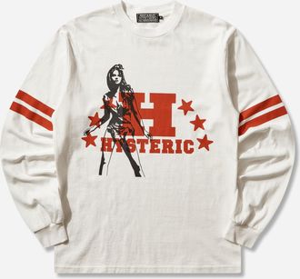 Hysteric Glamour Men s H Stars Longsleeve T-Shirt White