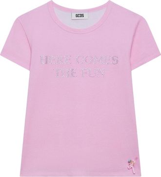 GCDS Polly Pocket Bling T-shirt - Dames - T-shirts - Roze - S - Katoen - Tops