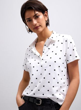 Contemporaine Womens Patterned stretch jersey Polo Shirt shirt