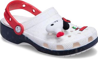 Crocs Peanuts Classic 211124-90H Clogs Mens White Red Comfort Shoes MOT55