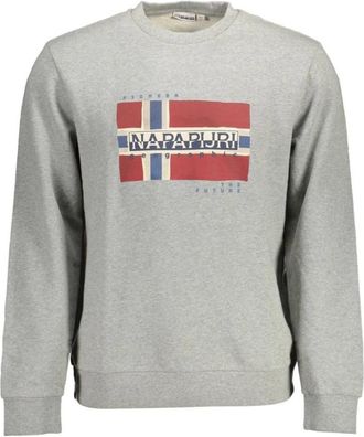 Napapijri Katoenen Sweater - Heren - Sweatshirts - Grijs - 2XL - Katoen - Hoodies & sweatvesten