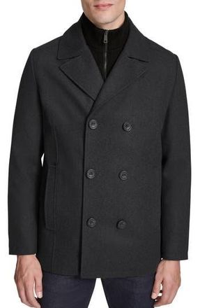 Kenneth Cole Classic Wool Peacoat in Charcoal at Nordstrom Rack, Size Medium