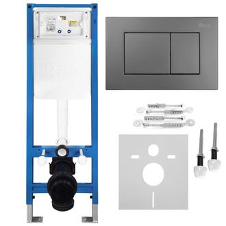 Rea Bastidor Para Inodoro Suspendido Rea Slim 024n Con Pulsador J Tytan
