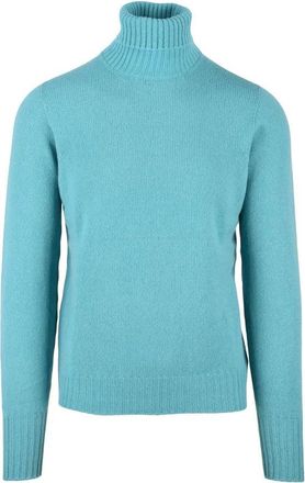 Drumohr High Neck Merino Wool Sweater - Turquoise