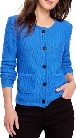 Nic+Zoe Textured Cardigan Sweater In Sapphire