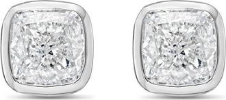 Diana M. Jewels 14KT WHITE GOLD LAB GROWN CUSHION CUT STUDS IN A BEZEL SETTING WEIGHING 10.00 CTS TW