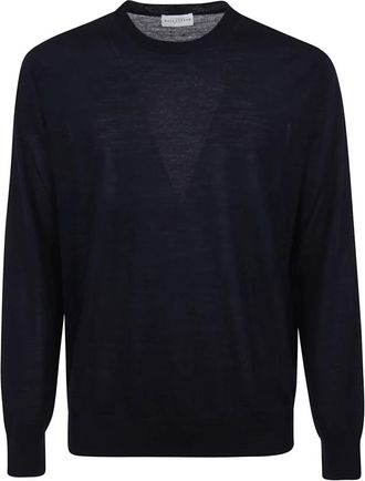 Ballantyne Pullover met ronde hals - Heren - Ronde hals truien - Blauw - M - Wol - Truien & Vesten