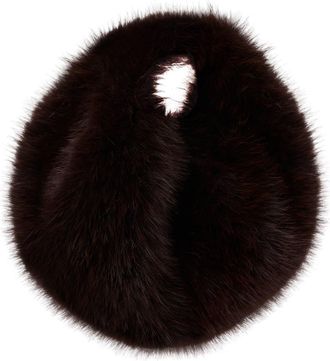Naked Wardrobe Mini Faux Fur Bag in Dark Chocolate at Nordstrom