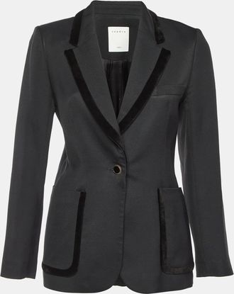 Sandro Black Gabardine Tailored Jacket