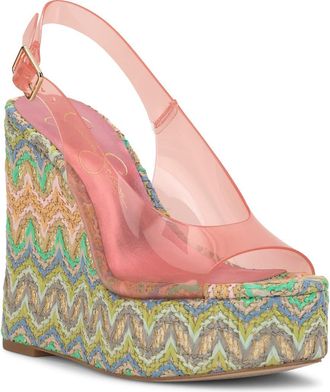 Jessica Simpson Kaliese Slingback Platform Wedge Sandal in Cameo Pink at Nordstrom, Size 7.5