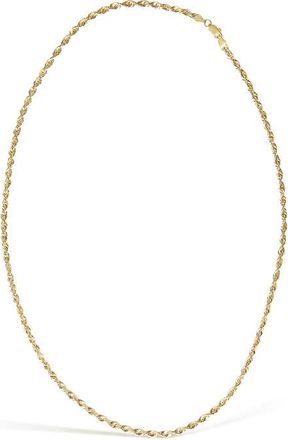 House of Brilliance Mens Solid 10K Yellow Gold 3.2mm Light Rope Chain Necklace